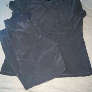 Cherokee Workwear Revolution women’s vneck scrub top and matching scrub pants